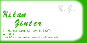 milan ginter business card